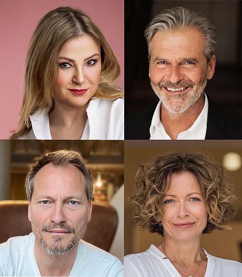 Ensemble Don Chaos: Porträts Marko Pustišek, Barbara Maria Sava, Madeleine Niesche, Herbert Schäfer Foto: Contra-Kreis-Theater