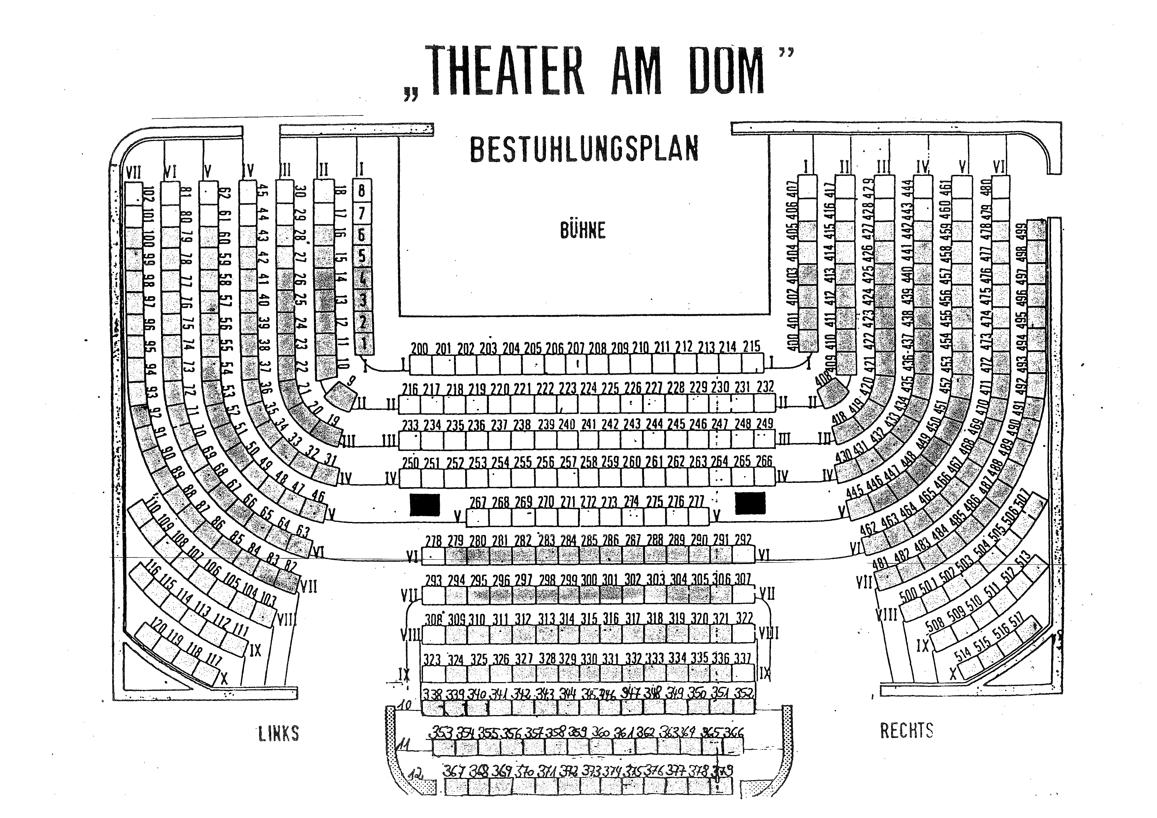 Sitzplan Theater am Dom Foto: Theater am Dom